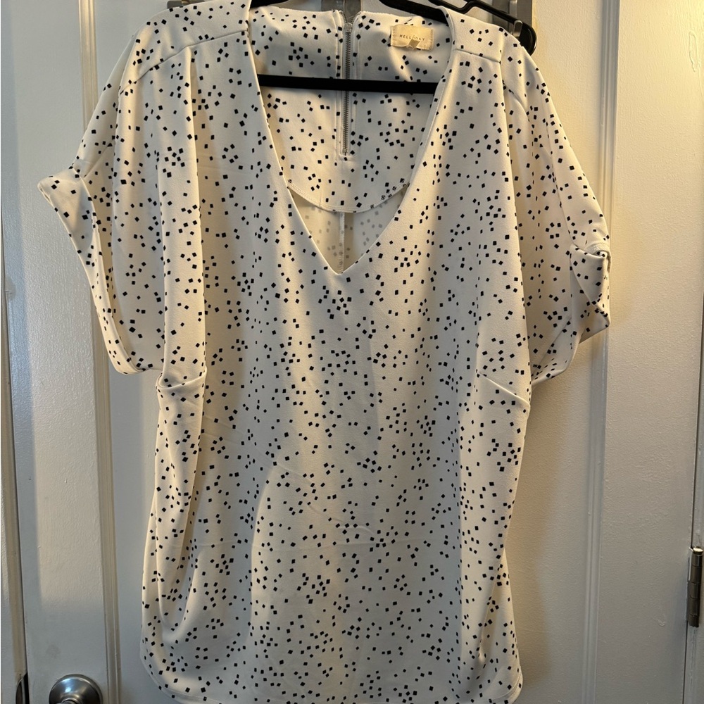 White and Black Polka Dot Shirt